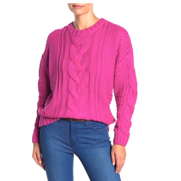 NWT One A Nordstrom Cable Knit Pullover Sweater S - Picture 1 of 4